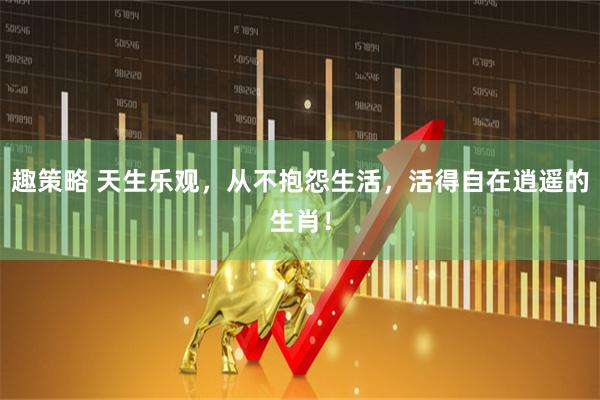 趣策略 天生乐观，从不抱怨生活，活得自在逍遥的生肖！